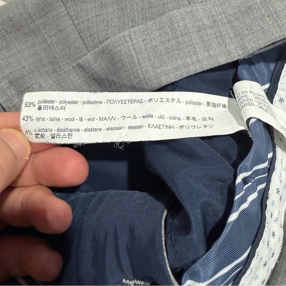 2/$25 Zara Man Men's Grey Dress Pants Wool Blend - Picture 7 of 8